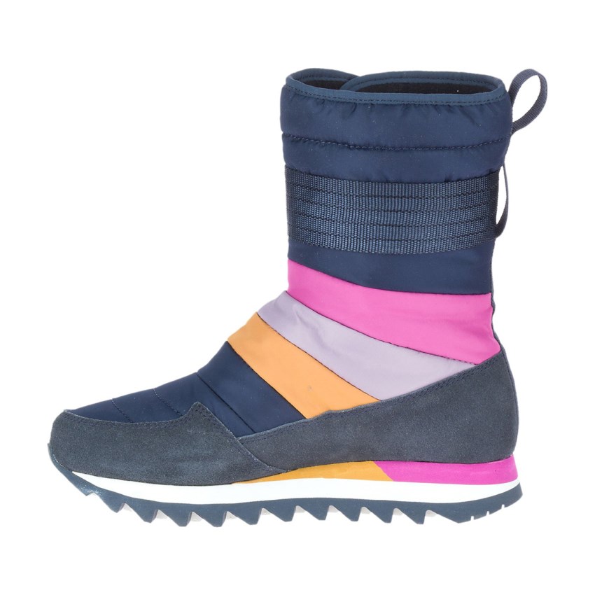 Bottes Merrell Alpine Tall Strap Polar Waterproof Bleu Marine/Multicolore Femme | H.V.VBZO